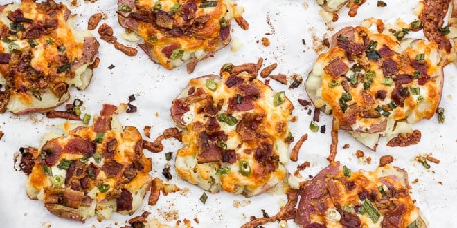 Bacon and Cheddar Smashed Red Potatoes Recipe