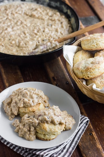 Sausage Gravy and Buttermilk Biscuits tall b
