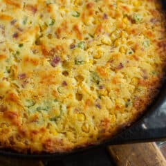 A close up picture of a slice of cornbread