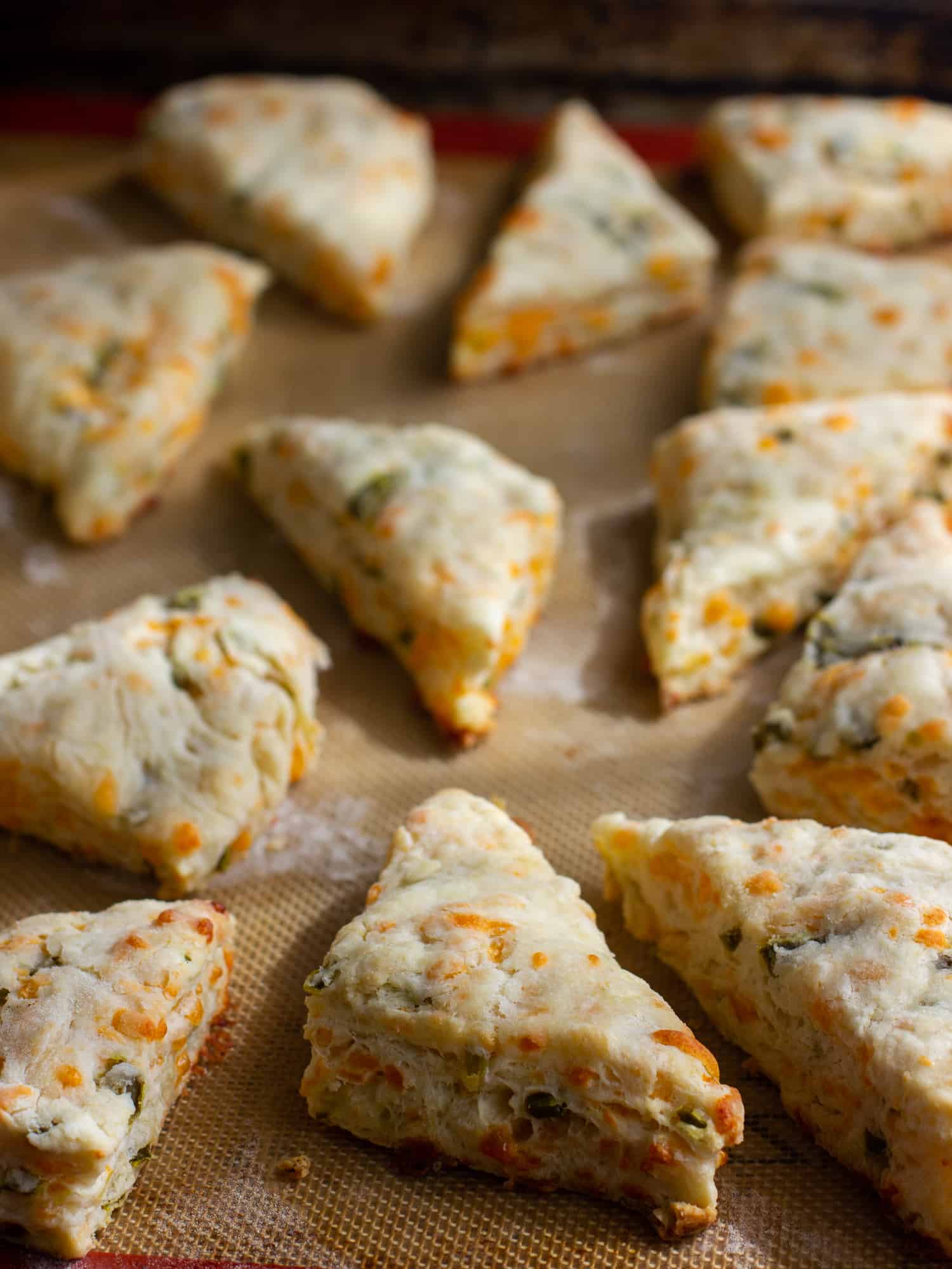 Cut these scones into small triangle portions