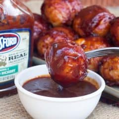 Cheesy BBQ Sausage Bites meatballs