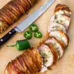 Jalapeño Popper Stuffed Smoked Pork Tenderloin Wrapped in Bacon