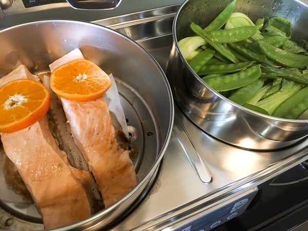 Steamed Salmon with Orange Hoisin Glaze