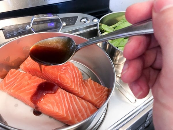 Steamed Salmon with Orange Hoisin Glaze