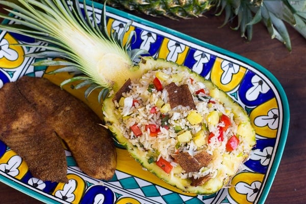 Jerk Smoked Tilapia Pineapple Pilaf