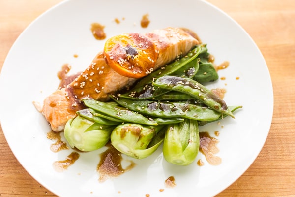 Steamed Salmon with Orange Hoisin Glaze