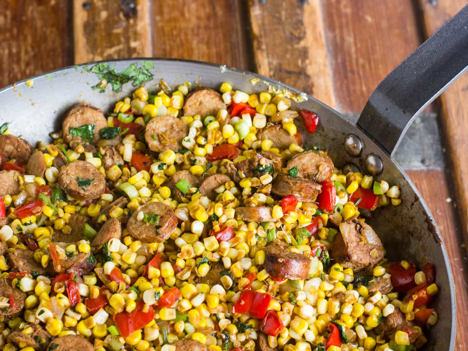 Skillet Corn Recipe with Sausage