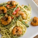 Smoked Shrimp and Pesto Linguine