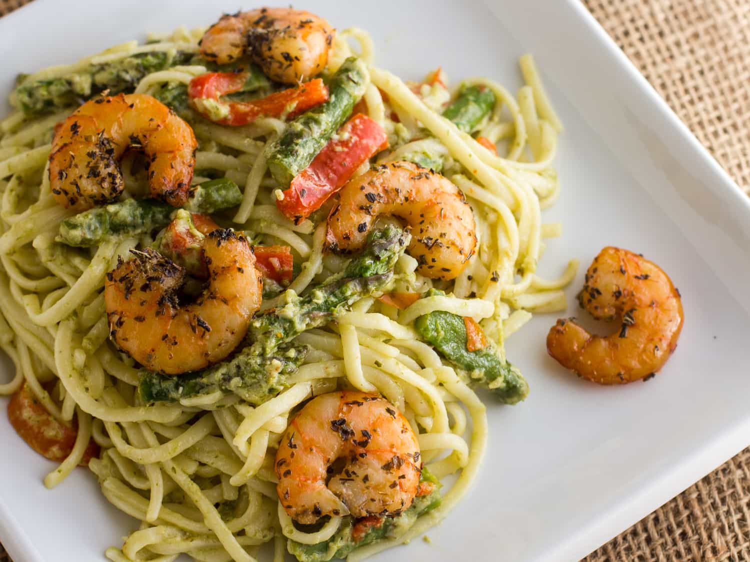 Smoked Shrimp and Pesto Linguine The Black Peppercorn