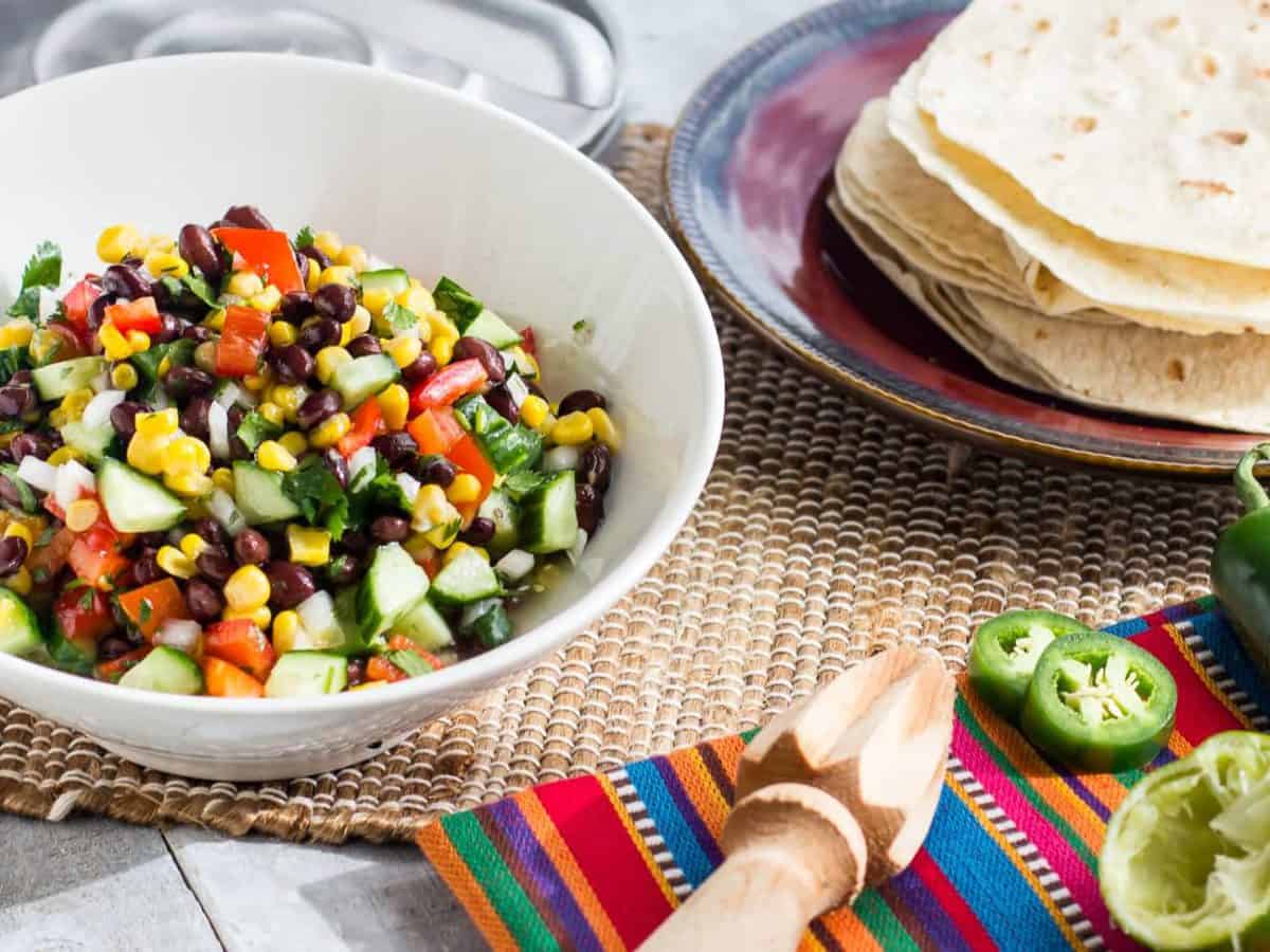 Fiesta Salad Recipe Mexican Flavour Black Bean, Corn, Cilantro