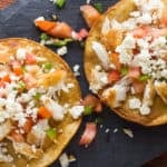 Smoked fish Tostadas pico de gallo