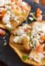 Smoked fish Tostadas pico de gallo