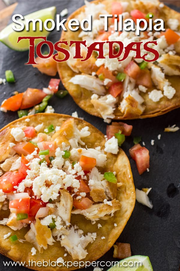 Smoked fish Tostadas pico de gallo