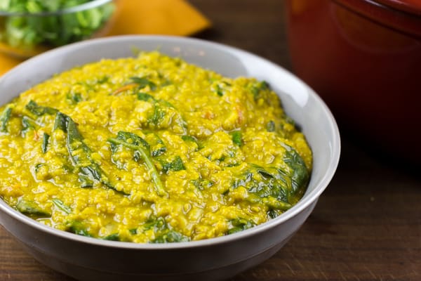 Masoor Dal with Spinach Palak Recipe