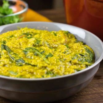 Masoor Dal with Spinach Palak Recipe