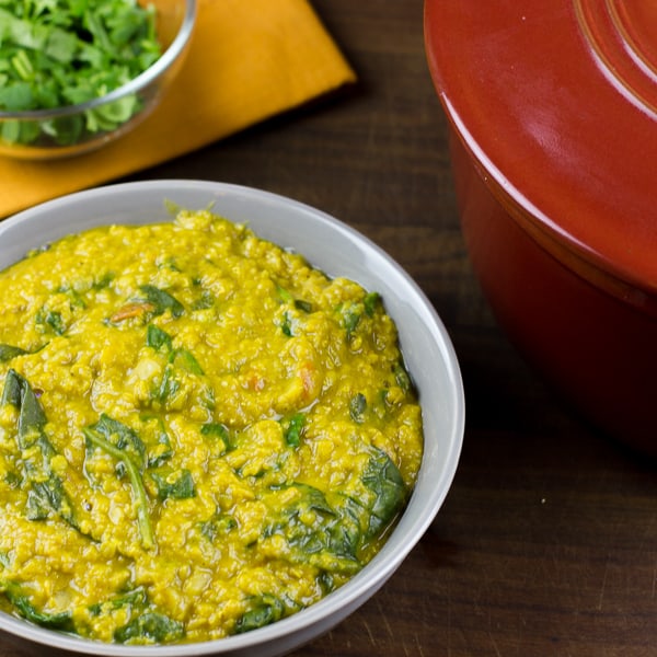 Masoor Dal with Spinach Palak Recipe
