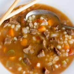 Homemade Beef Barley Soup - easy recipe - The Black Peppercorn