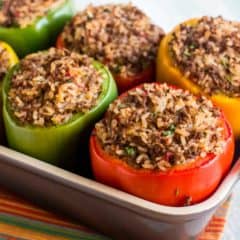 Stuffed Green Bell Pepper Recipe with Ground Beef and rice
