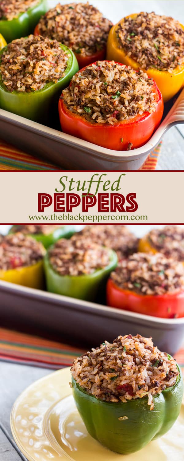 Stuffed Green Bell Pepper Recipe with Ground Beef and rice