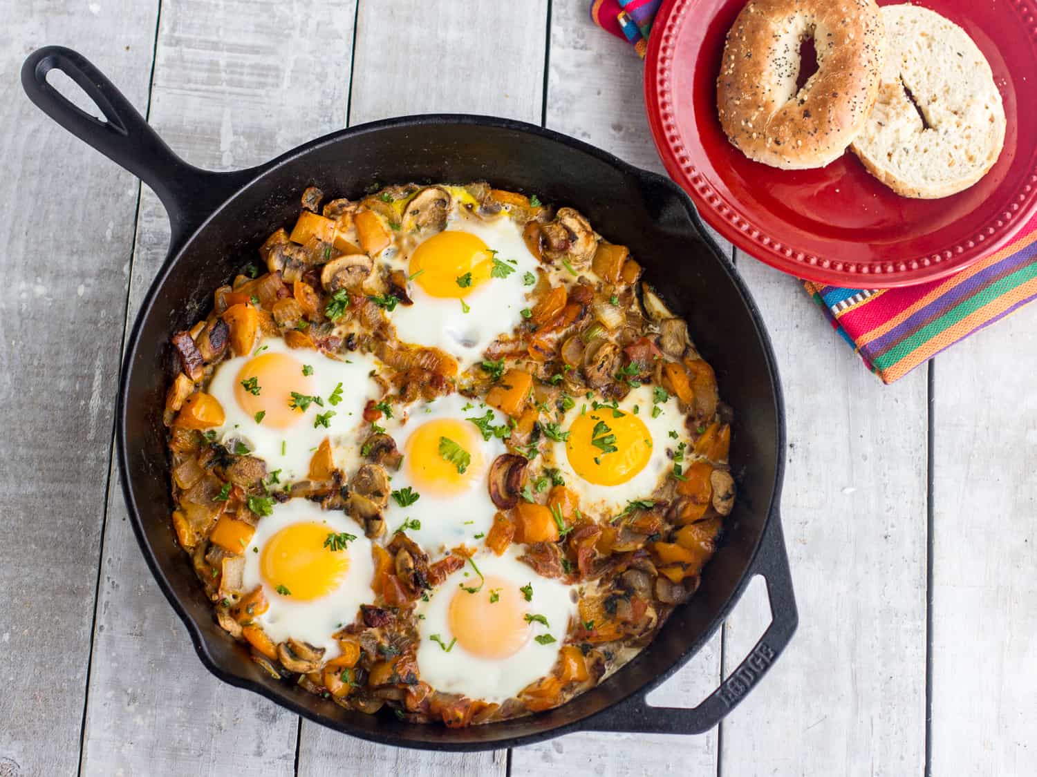 Baked Eggs Recipe in a Cast Iron Skillet