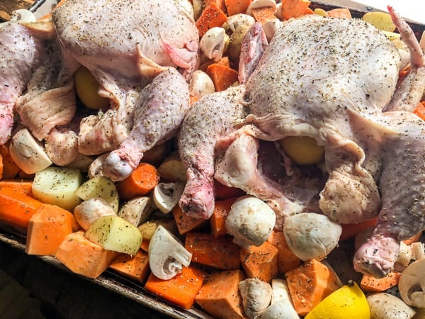 Roast Whole Chicken and Vegetables - One Pan Meal