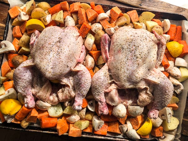 Roast Whole Chicken and Vegetables - One Pan Meal