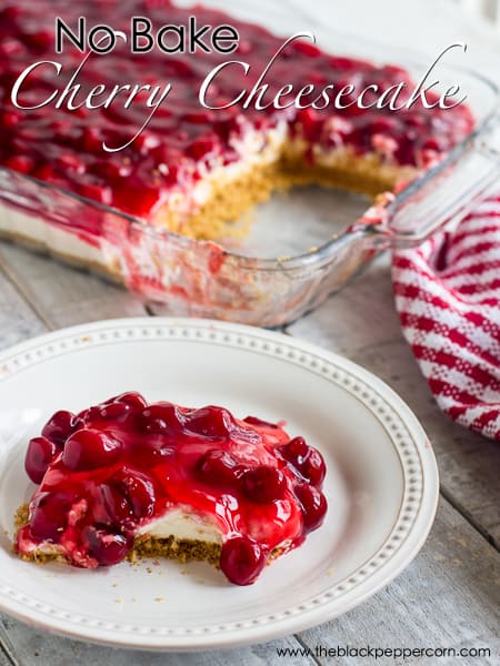 No Bake Cherry Cheesecake Recipe with cool whip