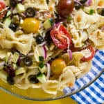 california pasta salad, zucchini, tomatoes, Italian dressing