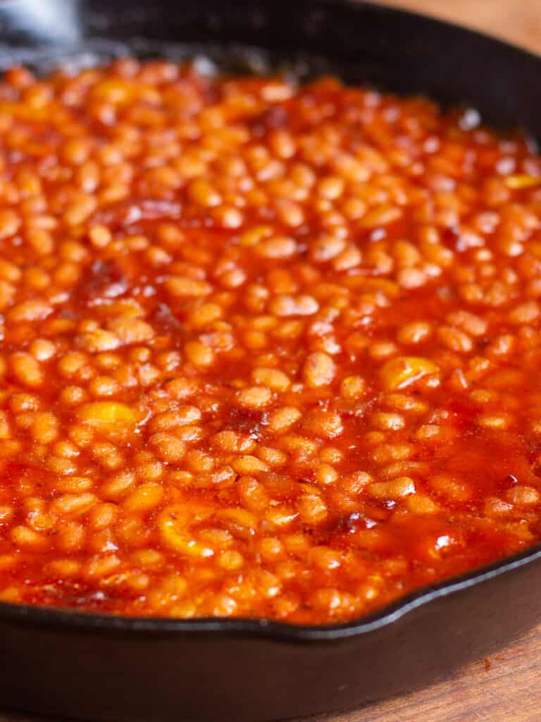 Smoked Baked Beans in a Cast Iron Skillet Recipe