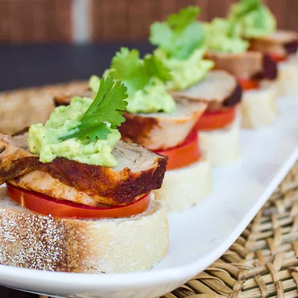 Smoked Pork Tenderloin Tomato and Bocconcini Canapes