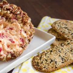 Cream cheese pecan ball spread appetizer