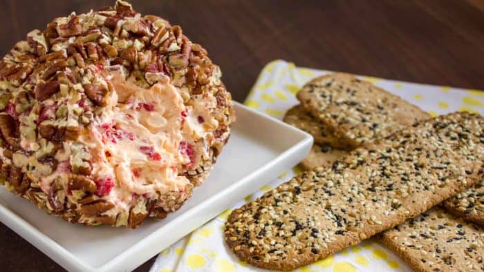 Cream cheese pecan ball spread appetizer