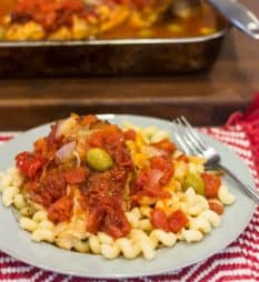 Italian Style Chicken Cacciatore baked in an oven