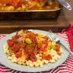 Italian Style Chicken Cacciatore baked in an oven