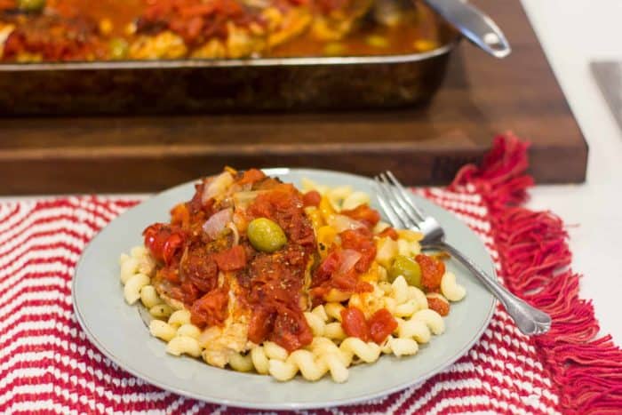 Italian Style Chicken Cacciatore baked in an oven