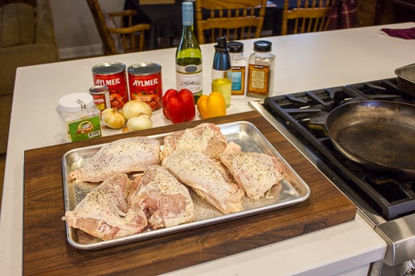 Italian Style Chicken Cacciatore baked in an oven