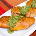 How to smoke a boneless skinless chicken breast with cheese stuffing and chimichurri sauce