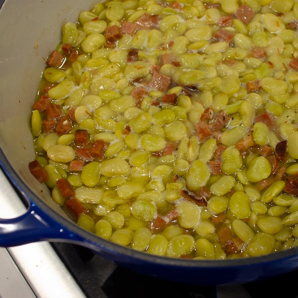 Slow simmered lima beans that are buttery and creamy just like you get at Cracker Barrel or other southern country restaurants. Homestyle with ham or bacon.