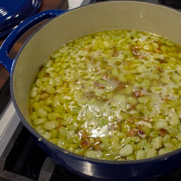 Slow simmered lima beans that are buttery and creamy just like you get at Cracker Barrel or other southern country restaurants. Homestyle with ham or bacon.