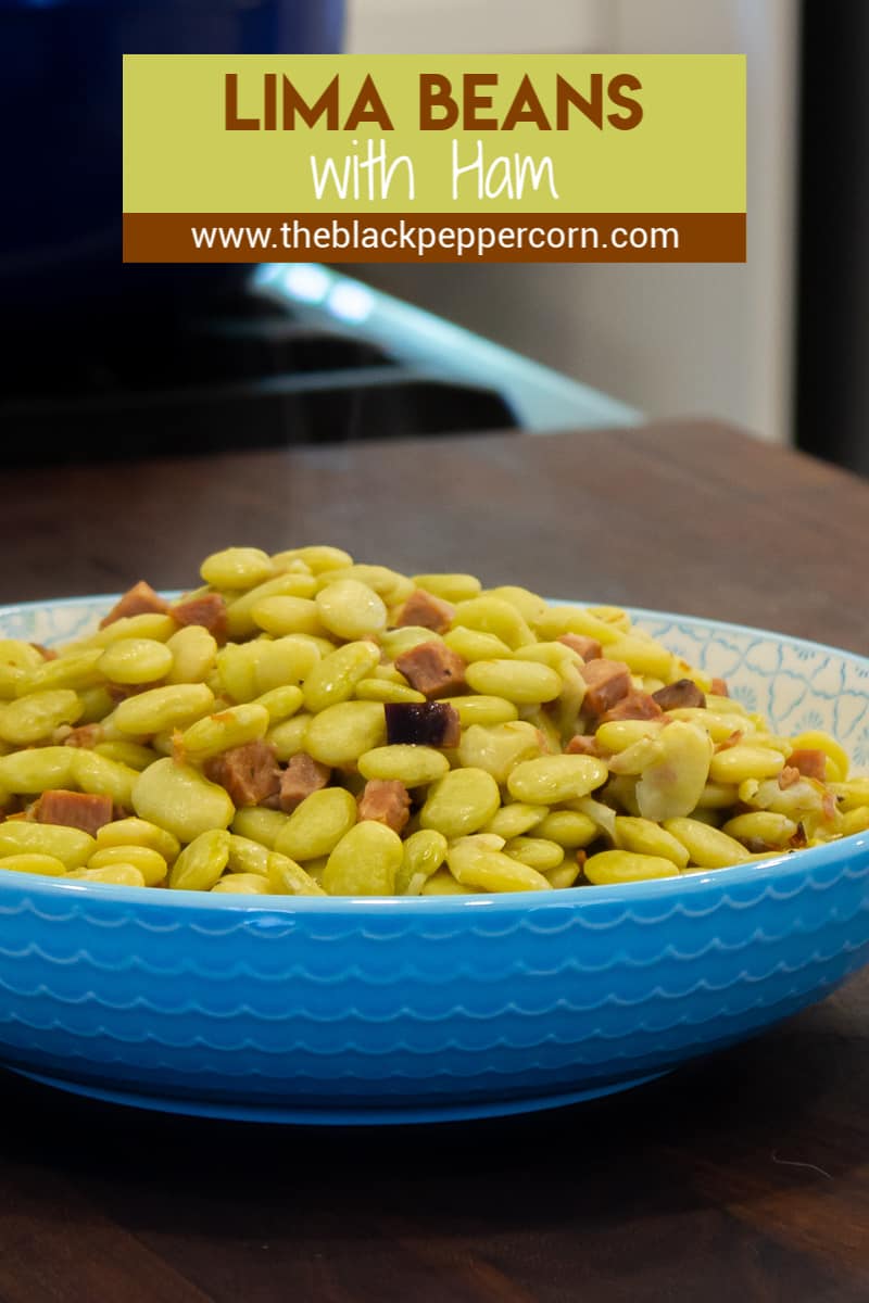 Slow simmered lima beans that are buttery and creamy just like you get at Cracker Barrel or other southern country restaurants. Homestyle with ham or bacon.