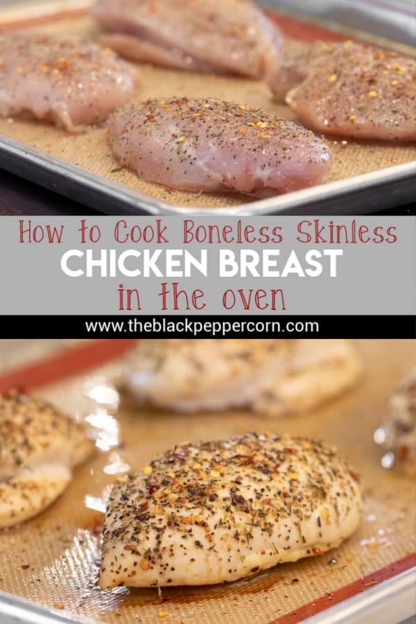 Oven baked chicken breast recipe and instructions that is juicy and tender. Great for wraps, fajitas, chicken caesar salad or sandwiches.