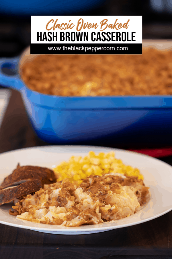 Easy hash brown casserole made with frozen hash browns, cream of mushroom soup, sour cream and cheddar cheese. Oven baked casserole that is a great side dish.