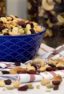 Make your own trail mix at home with a healthy mixture of ingredients. Dried cranberries, raisins, walnuts, cashews, peanuts, pepitas (pumpkin seeds) and sunflower seeds.