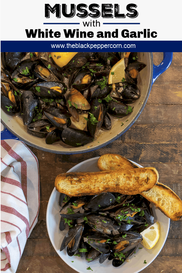 Steamed mussels recipe with white wine, shallots, garlic and butter. The best mussels could not be easier to make at home with this simple and delicious recipe.