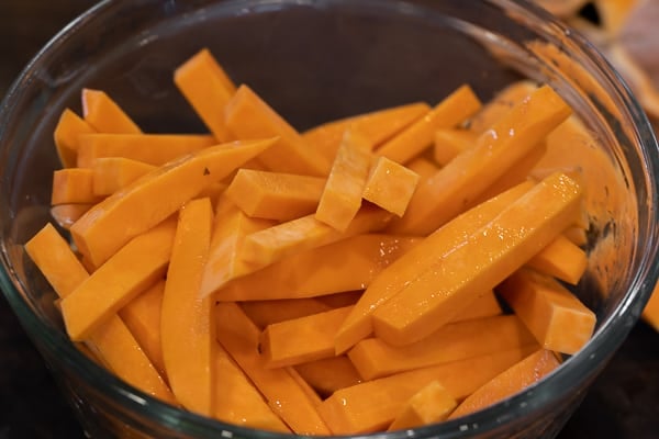 Air Fryer Sweet Potato Fries Recipe - Easy instructions for how to make sweet potato french fries in an air fryer. Crispy and tastes just like deep fried but this recipe uses very little oil. Sweet potatoes make the perfect fries.