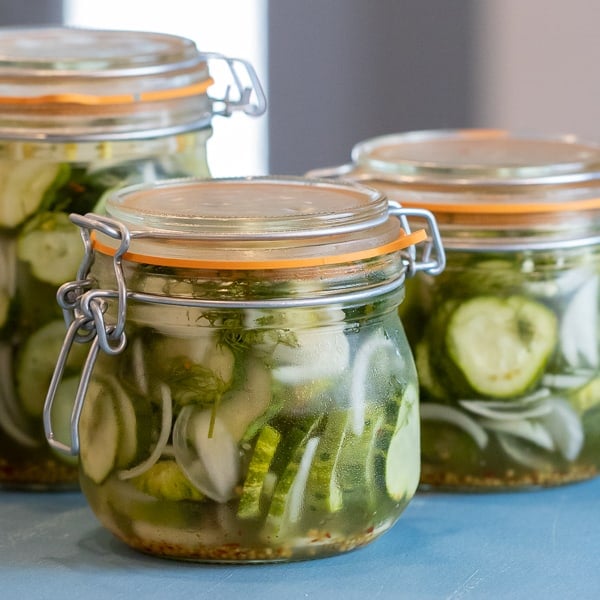 Refrigerator Dill Pickles Recipe - How to make refrigerator pickles with this simple recipe. Sweet and tangy, these dills have a crispy crunch with each bite. 