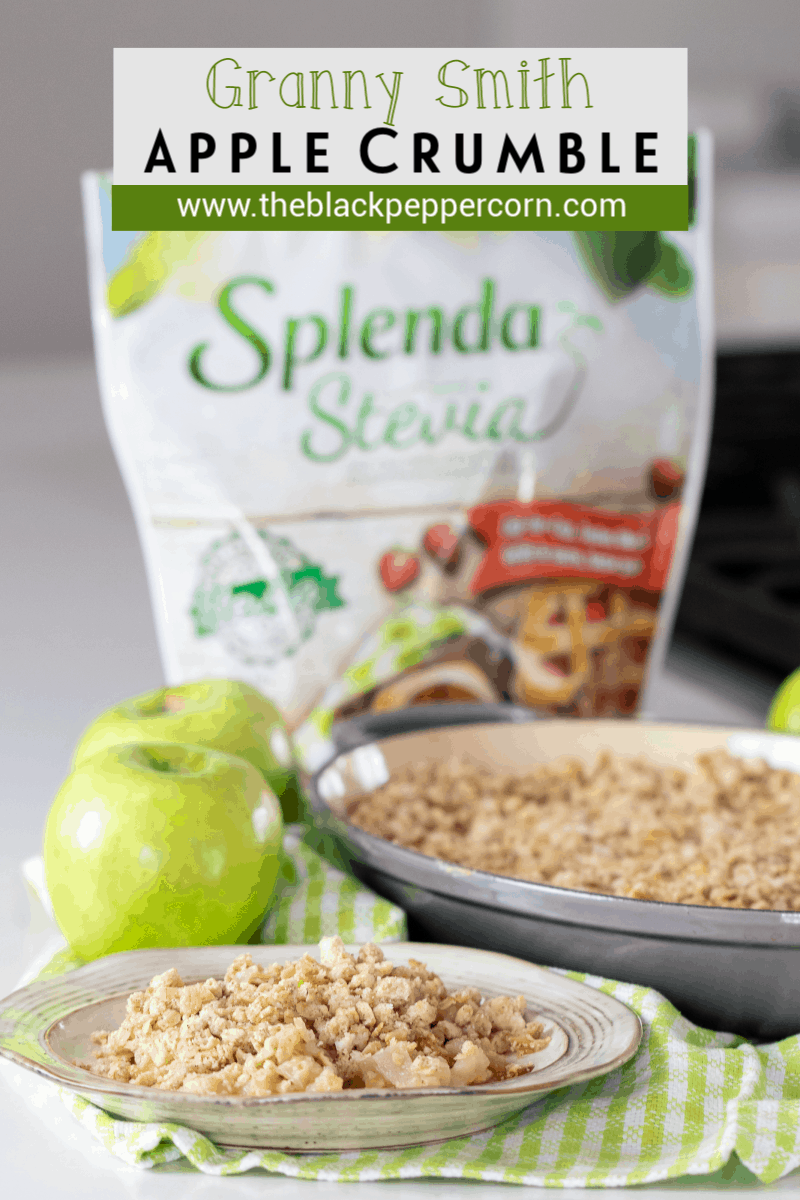 How to make apple crumble recipe with granny smith and Splenda Stevia as a sugar alternative. Perfect dessert for a fall holiday like Canadian Thanksgiving.