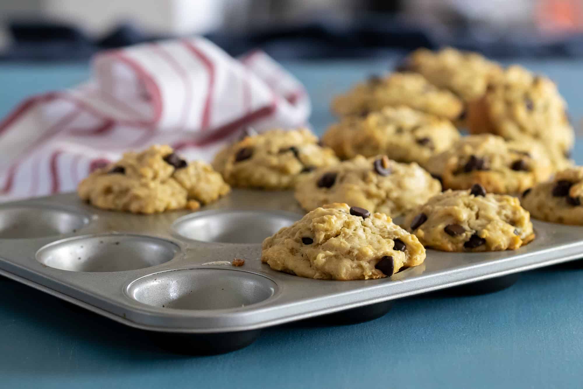 These chocolate chip oatmeal muffins are delicious