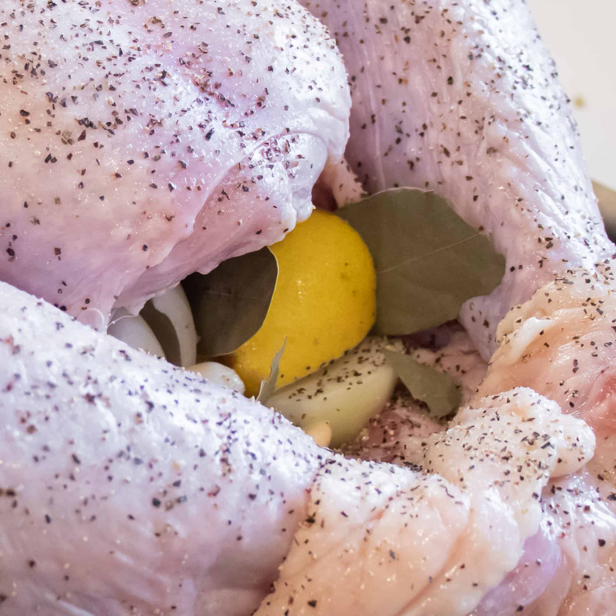 Fill the turkey with all sorts of aromatic ingredients