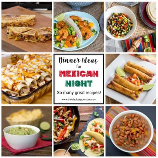 A collection of great Mexican recipes including tacos, enchiladas, fajitas, flautas, guacamole, pico de gallo, pinto beans and more. Great for Taco Tuesday.